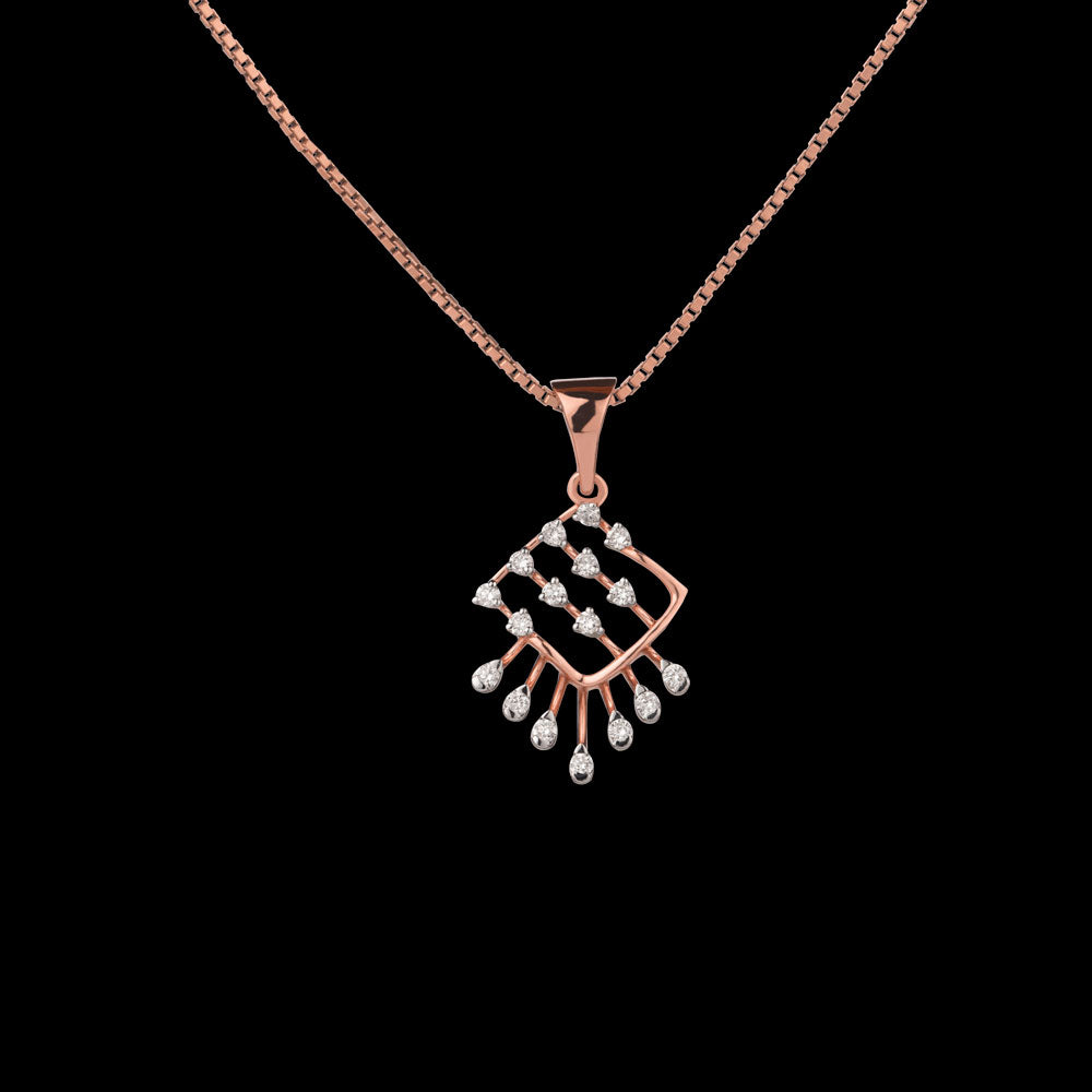 18K Rose Gold Diamond Pendant - 0.159ct VVS-VS-GH