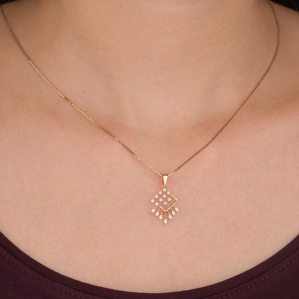 18K Rose Gold Diamond Pendant - 0.159ct VVS-VS-GH