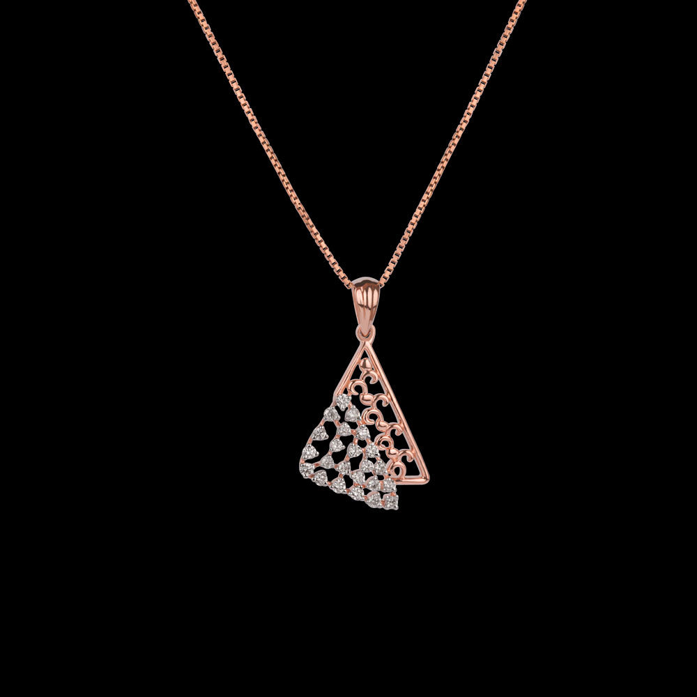 18K Rose Gold Diamond Pendant - 0.222ct VS-SI-GH
