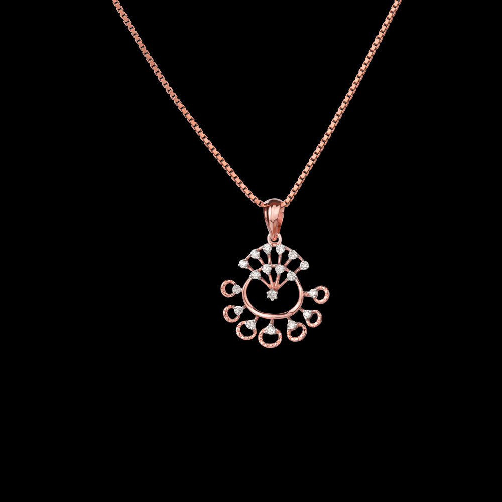 18K Rose Gold Diamond Pendant - 0.156ct VVS-VS-GH