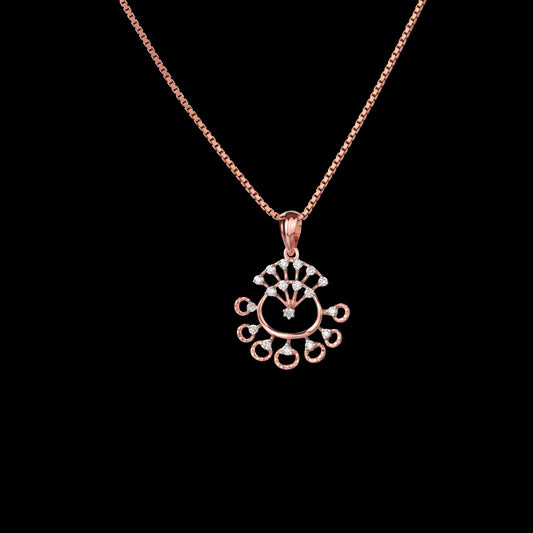 18K Rose Gold Diamond Pendant - 0.156ct VVS-VS-GH