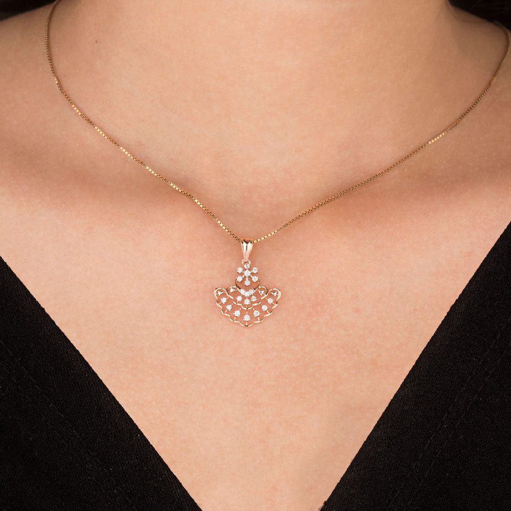 14K Rose Gold Diamond Pendant - 0.227ct VVS-VS-GH