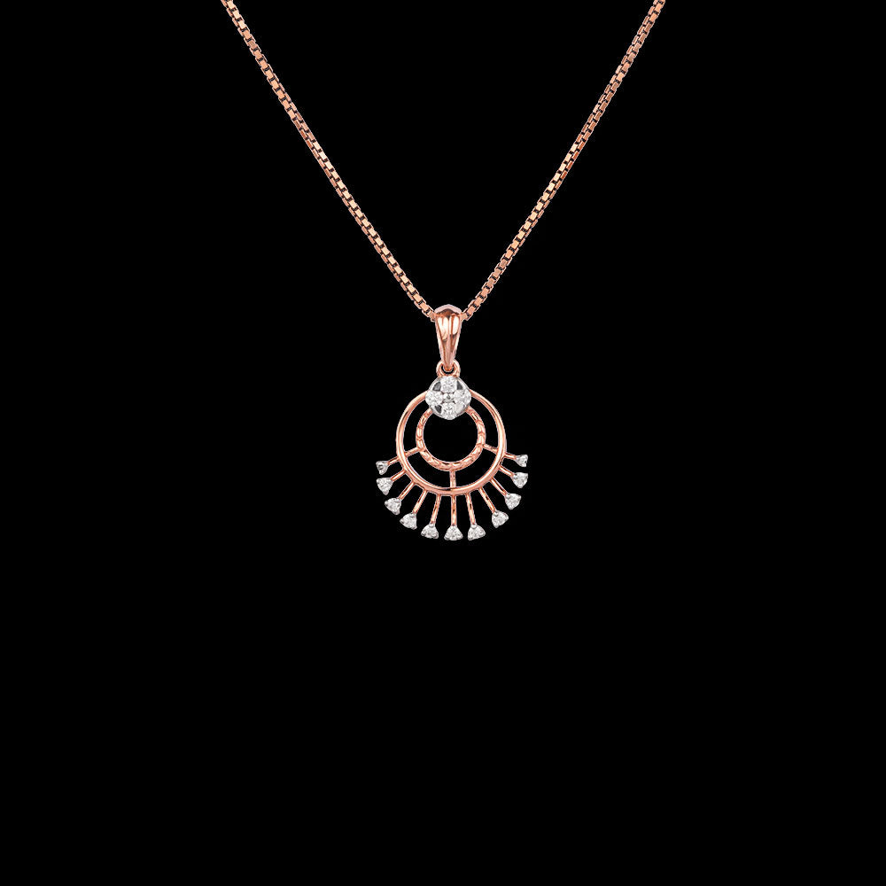18K Rose Gold Diamond Pendant - 0.137ct VVS-FG