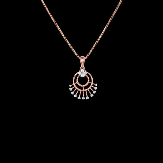 18K Rose Gold Diamond Pendant - 0.137ct VVS-FG