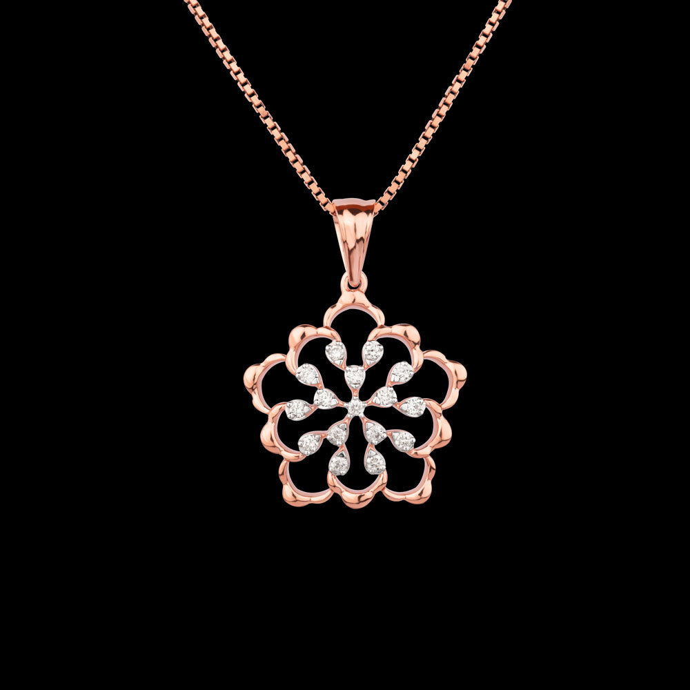 14K Rose Gold Diamond Pendant - 0.143ct VVS-VS-HI