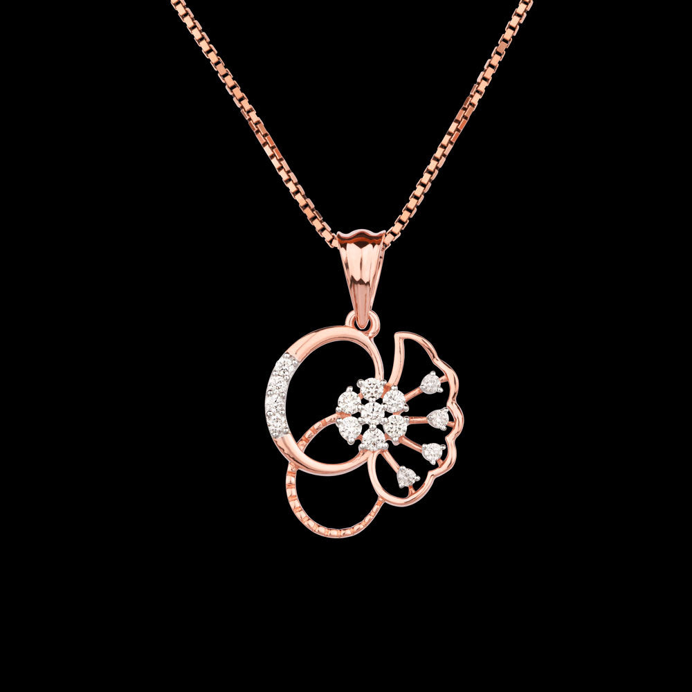 18K Rose Gold Diamond Pendant - 0.198ct VVS-VS-HI