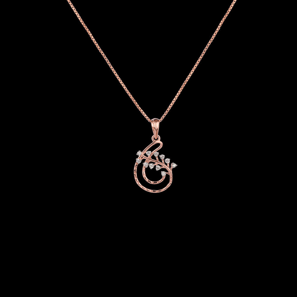14K Rose Gold Diamond Pendant - 0.095ct VS-SI-GH