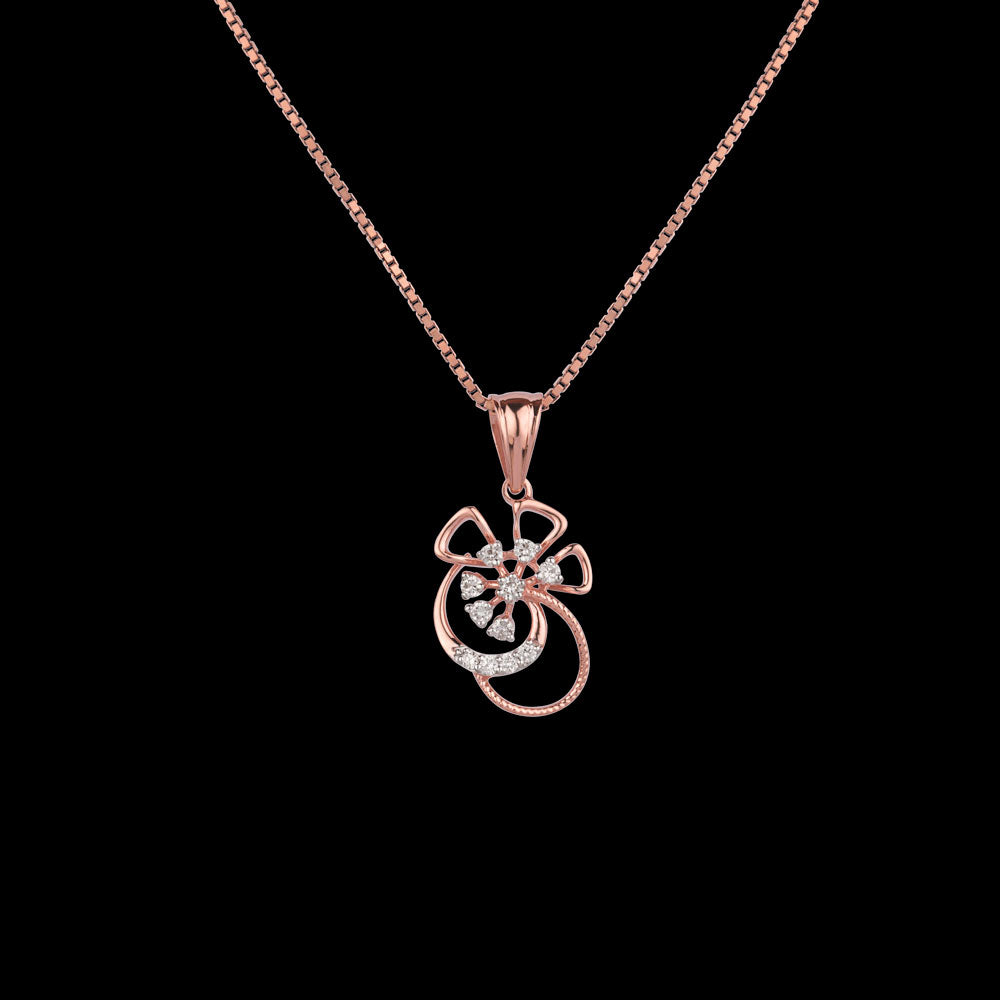 14K Rose Gold Diamond Pendant - 0.146ct VVS-VS-GH