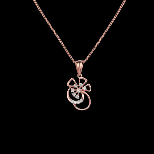 14K Rose Gold Diamond Pendant - 0.146ct VVS-VS-GH