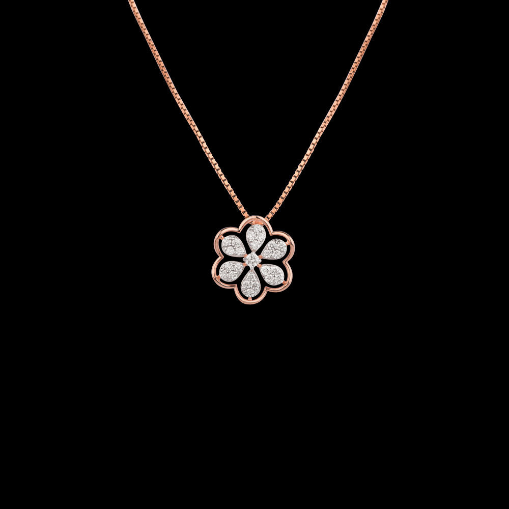 18K Rose Gold Diamond Pendant - 0.32ct VVS-FG
