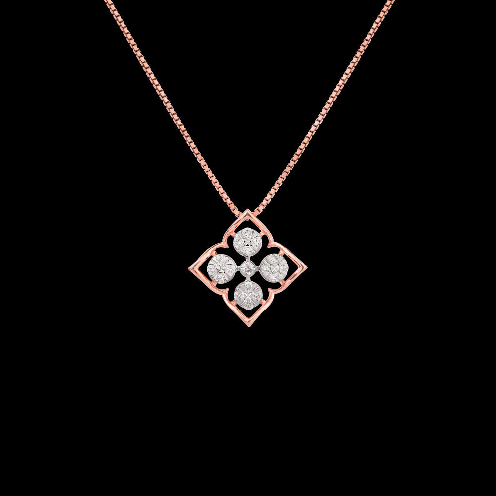 18K Rose Gold Diamond Pendant - 0.243ct VVS-FG