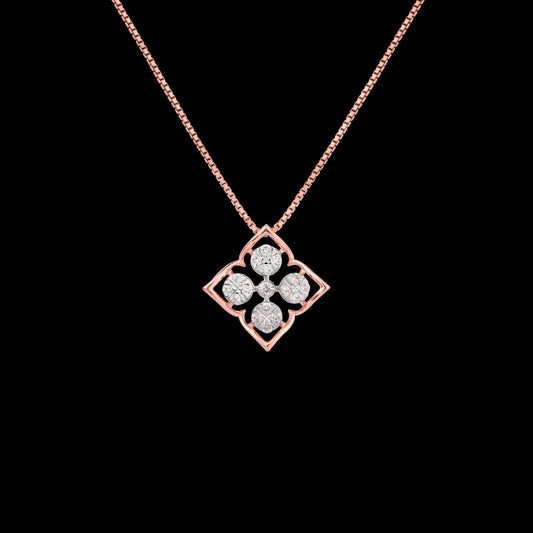 18K Rose Gold Diamond Pendant - 0.243ct VVS-FG