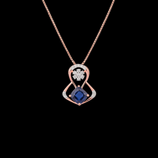 18K Rose Gold Diamond Pendant - 0.171ct VVS-FG with Colour Stones
