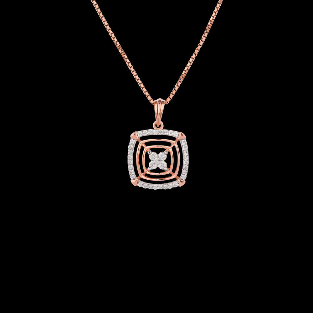 18K Rose Gold Diamond Pendant - 0.246ct VVS-FG