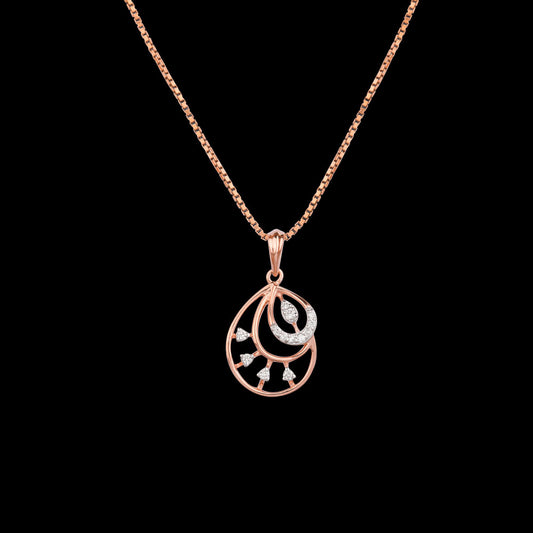 18K Rose Gold Diamond Pendant - 0.093ct VVS-FG