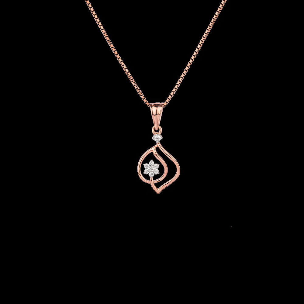 18K Rose Gold Diamond Pendant - 0.072ct VVS-FG
