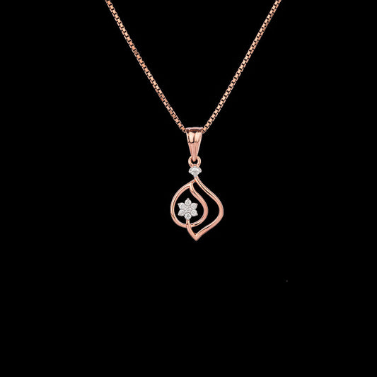 18K Rose Gold Diamond Pendant - 0.072ct VVS-FG