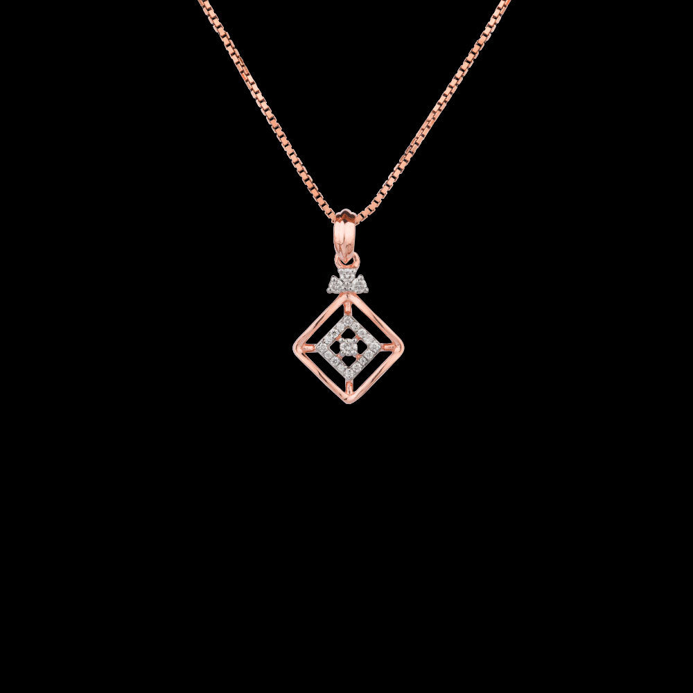 18K Rose Gold Diamond Pendant - 0.115ct VVS-FG