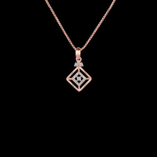 18K Rose Gold Diamond Pendant - 0.115ct VVS-FG