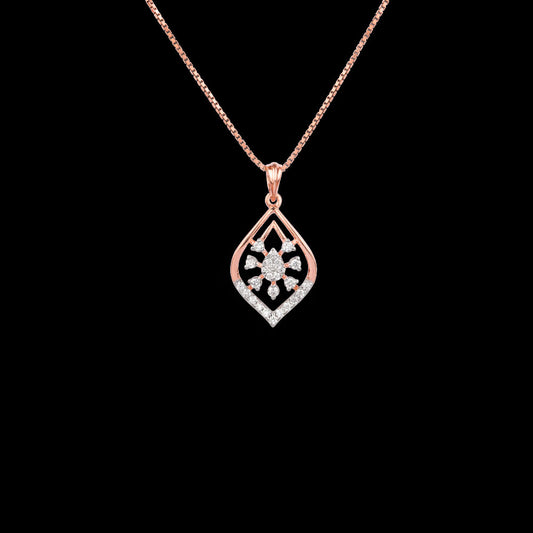 18K Rose Gold Diamond Pendant - 0.327ct VVS-FG