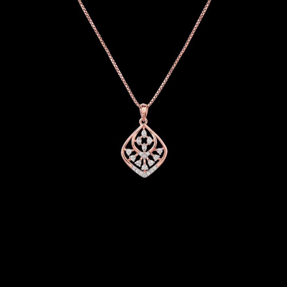 18K Rose Gold Diamond Pendant - 0.201ct VVS-FG