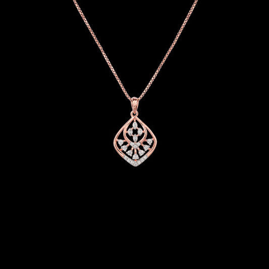 18K Rose Gold Diamond Pendant - 0.201ct VVS-FG