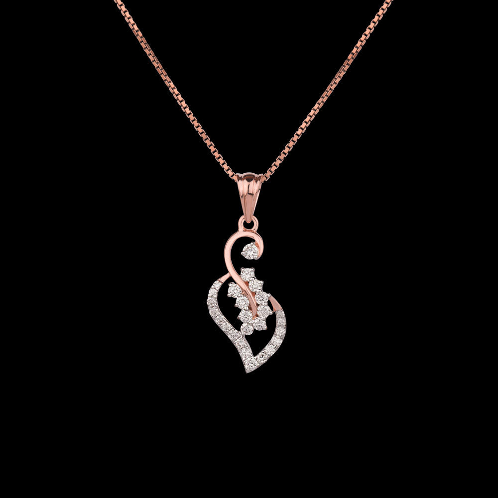 14K Rose Gold Diamond Pendant - 0.421ct VVS-VS-GH