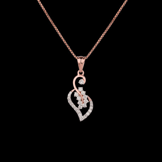 14K Rose Gold Diamond Pendant - 0.421ct VVS-VS-GH