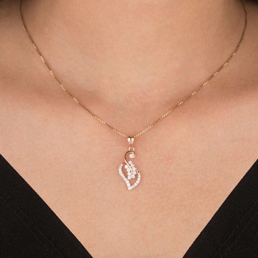 14K Rose Gold Diamond Pendant - 0.421ct VVS-VS-GH