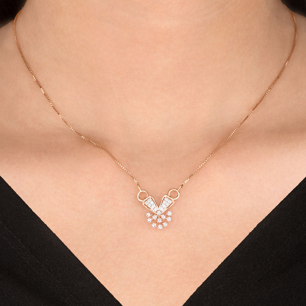 18K Rose Gold Diamond Pendant - 0.305ct VVS-FG
