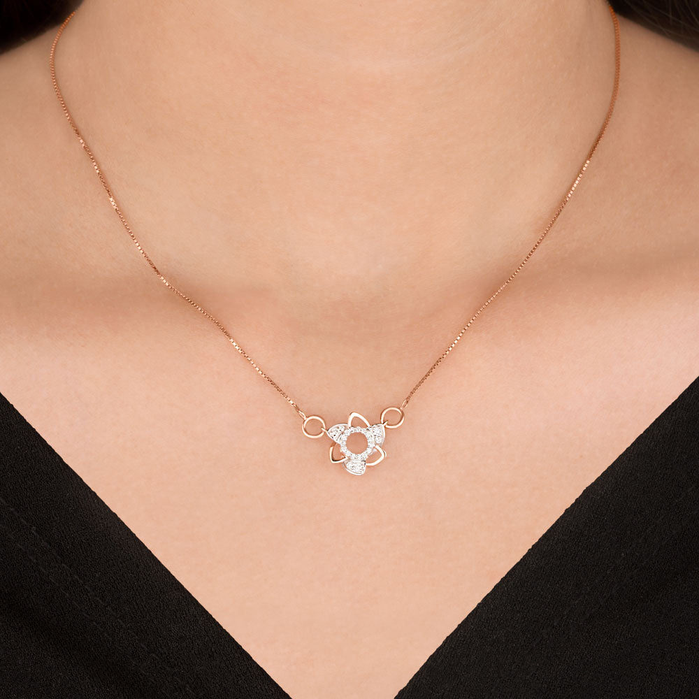 18K Rose Gold Diamond Pendant - 0.156ct VVS-FG