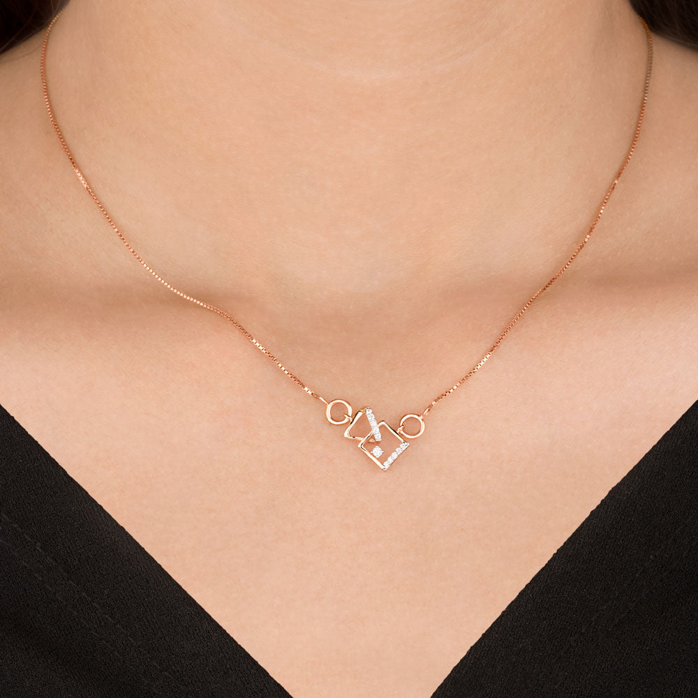 18K Rose Gold Diamond Pendant - 0.072ct VVS-FG