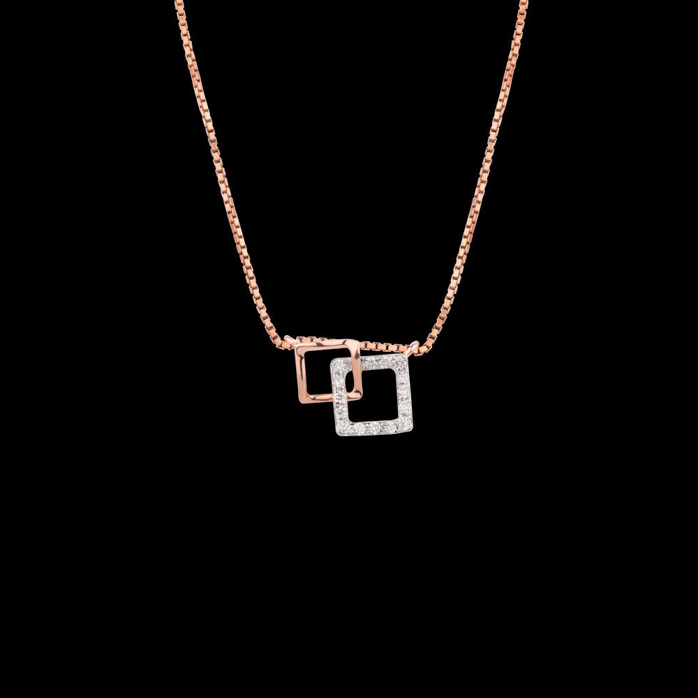 18K Rose Gold Diamond Pendant - 0.137ct VVS-FG