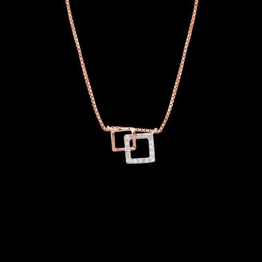 18K Rose Gold Diamond Pendant - 0.137ct VVS-FG