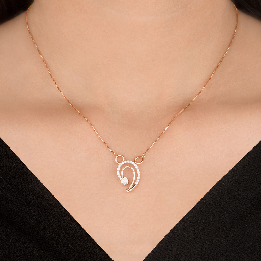 18K Rose Gold Diamond Pendant - 0.202ct VVS-FG