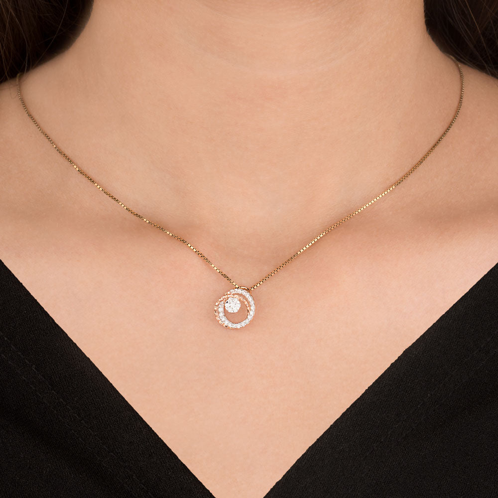 18K Rose Gold Diamond Pendant - 0.265ct VVS-FG