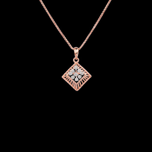 18K Rose Gold Diamond Pendant - 0.158ct VVS-VS-FG
