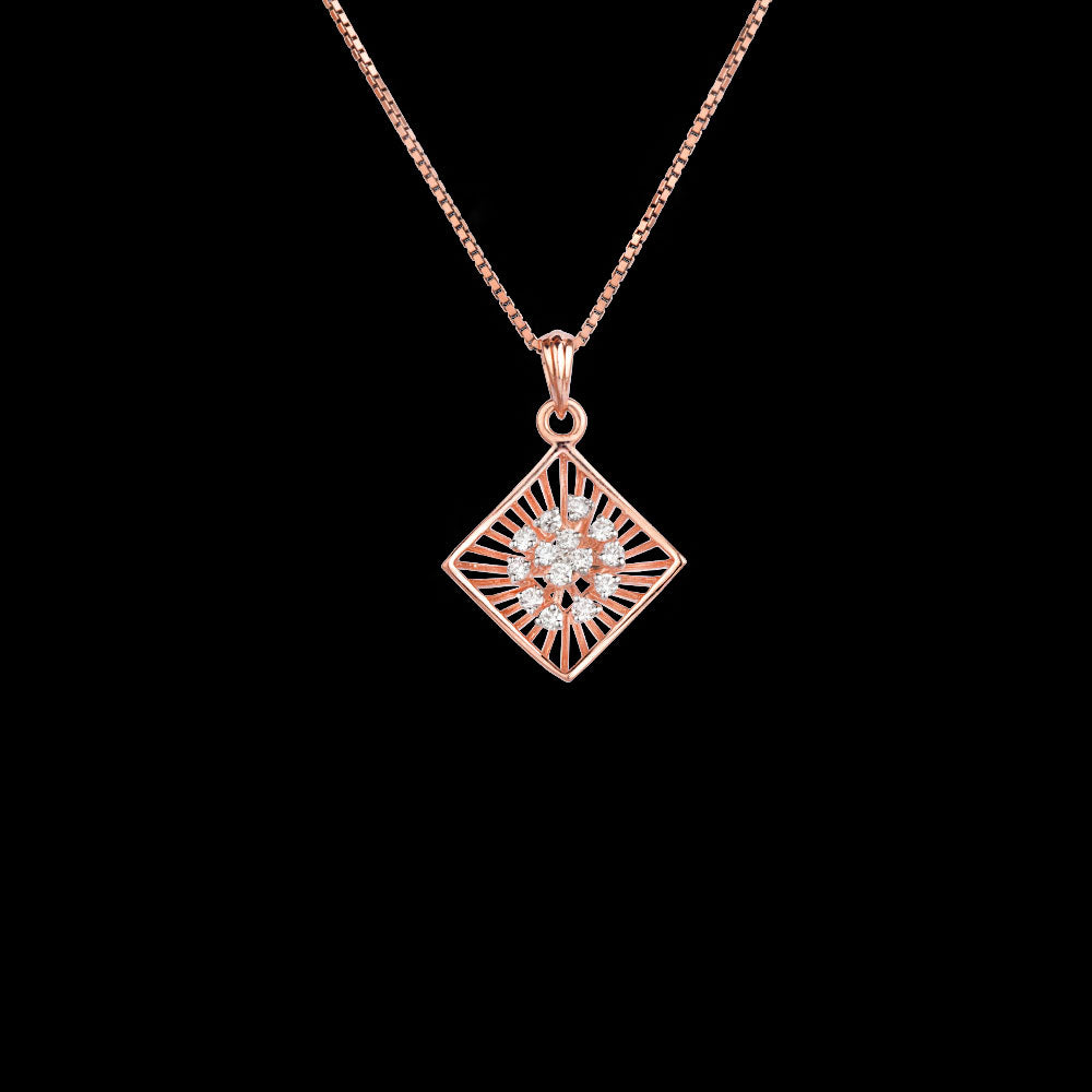 18K Rose Gold Diamond Pendant - 0.253ct VVS-FG
