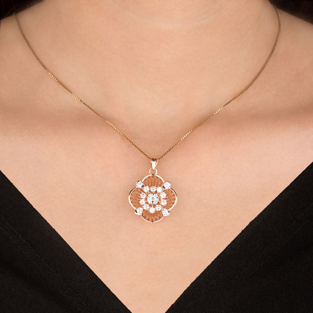 18K Rose Gold Diamond Pendant - 1.164ct VVS-FG