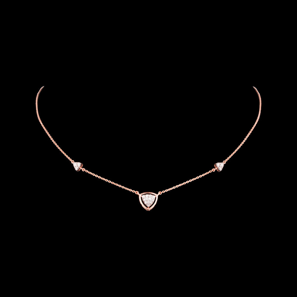 18K Rose Gold Diamond Pendant - 0.42ct VVS-FG