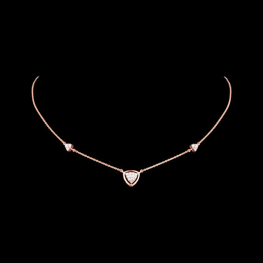 18K Rose Gold Diamond Pendant - 0.42ct VVS-FG