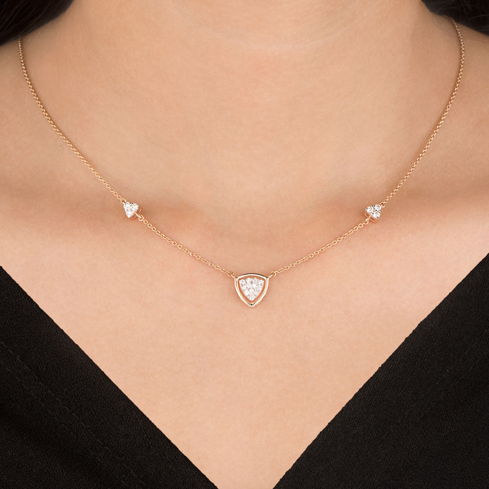 18K Rose Gold Diamond Pendant - 0.42ct VVS-FG