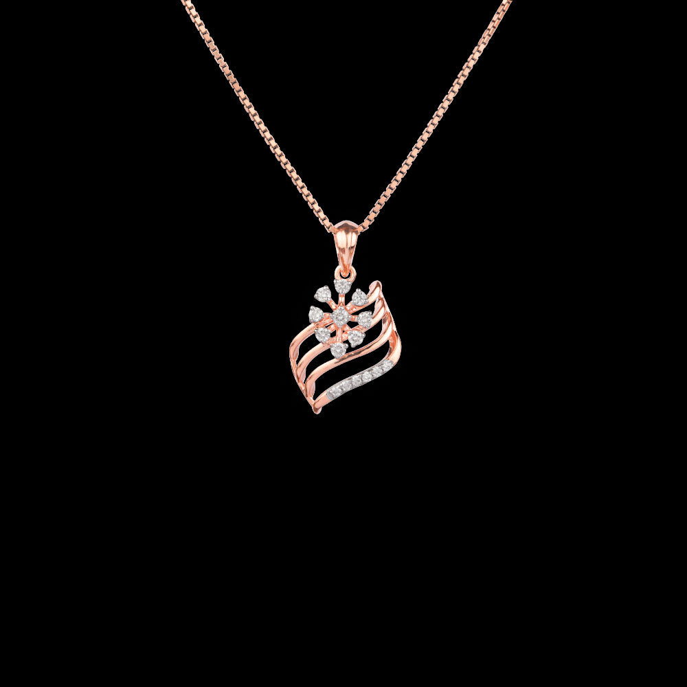 18K Rose Gold Diamond Pendant - 0.178ct VVS-VS-FG