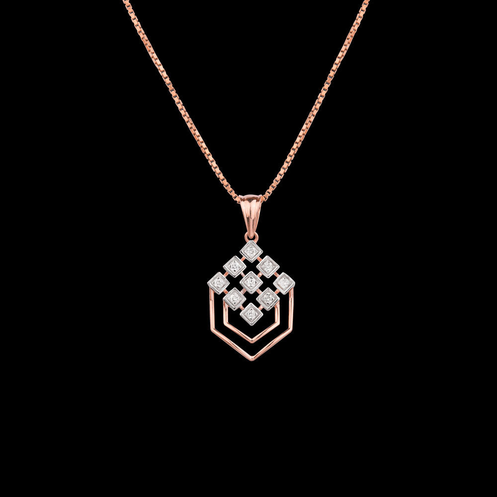 18K Rose Gold Diamond Pendant - 0.128ct VVS-FG