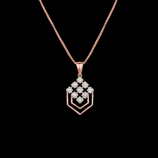 18K Rose Gold Diamond Pendant - 0.128ct VVS-FG
