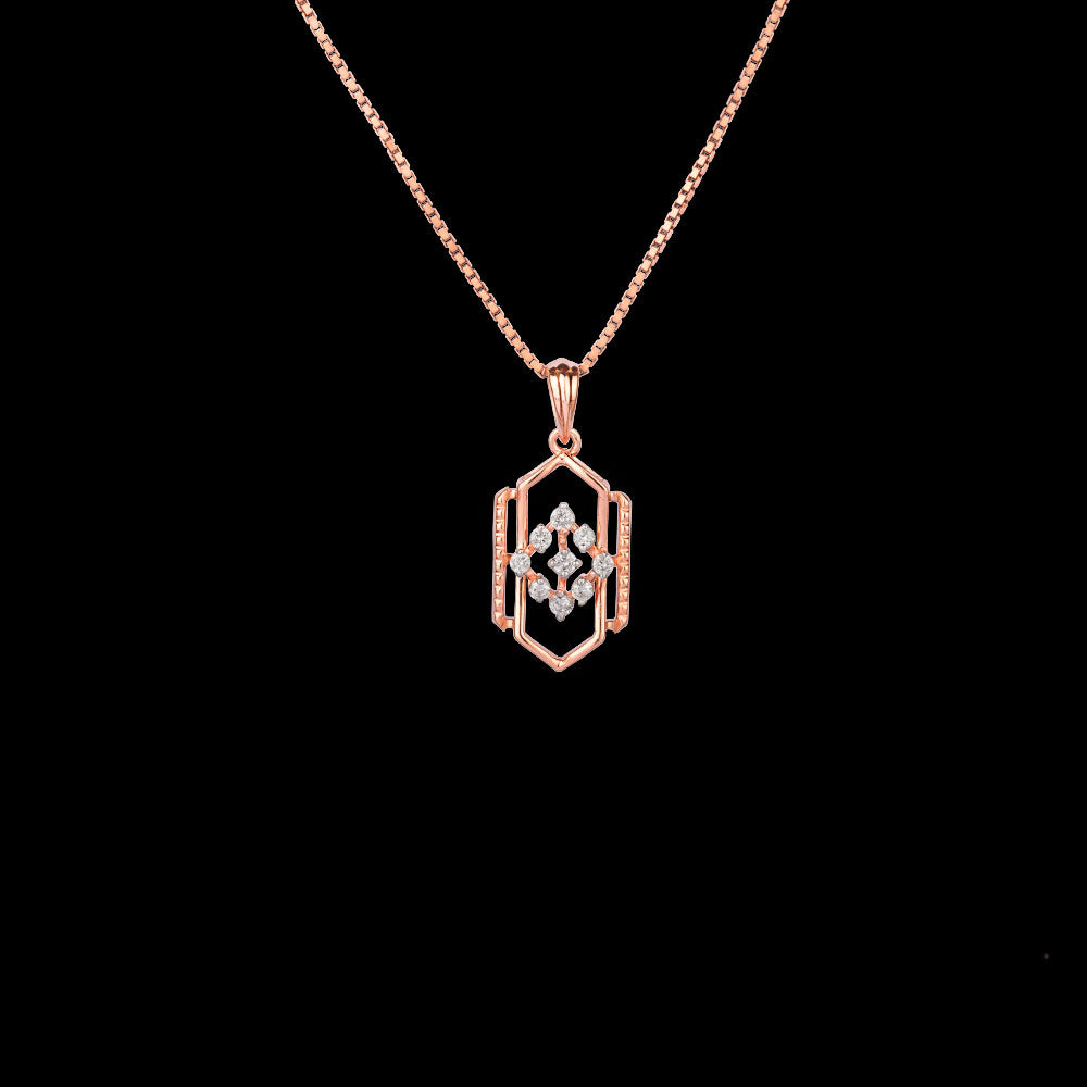 18K Rose Gold Diamond Pendant - 0.135ct VVS-FG