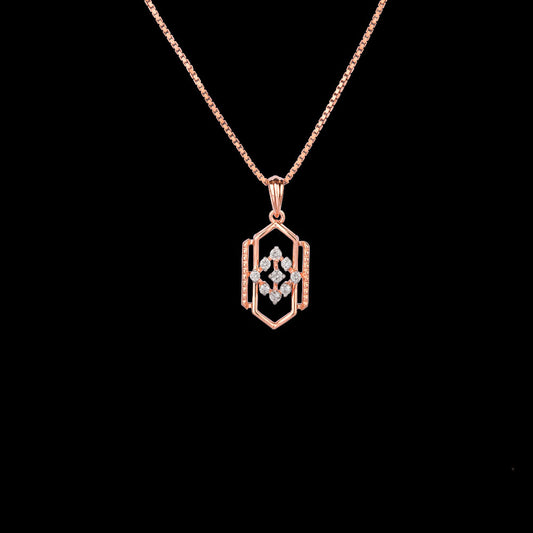 18K Rose Gold Diamond Pendant - 0.135ct VVS-FG