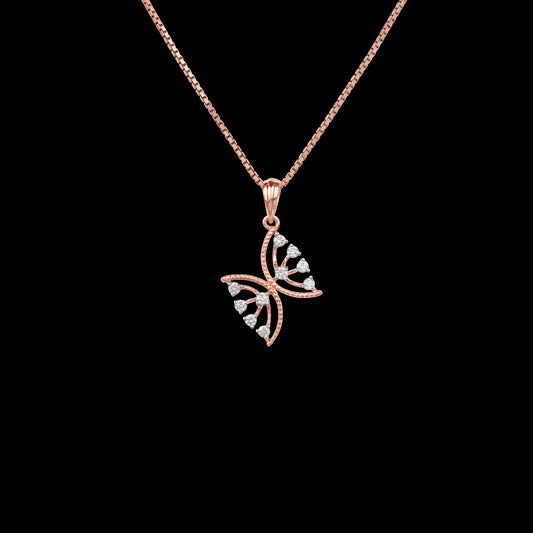 18K Rose Gold Diamond Pendant - 0.158ct VVS-VS-FG