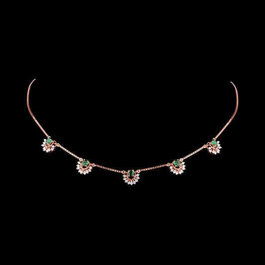18K Rose Gold Diamond Pendant - 0.49ct VVS-FG with Colour Stones