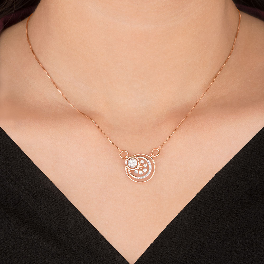 18K Rose Gold Diamond Pendant - 0.198ct VVS-VS-FG